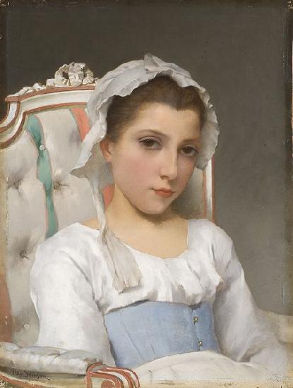 Hugo Salmson Portrait of a young girl oil painting image